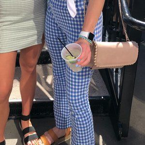 Blue Plaid Urban Outfitters Flare Pants